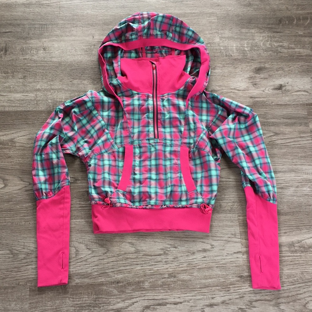 Lululemon - Run Reflection Half Zip Jacket - Senorita Pink Plaid